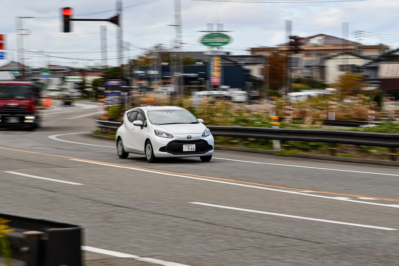 car zooming past